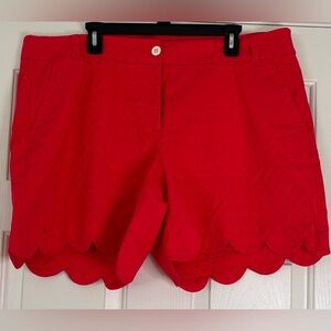 Crown & Ivy Red Scalloped Women's Shorts